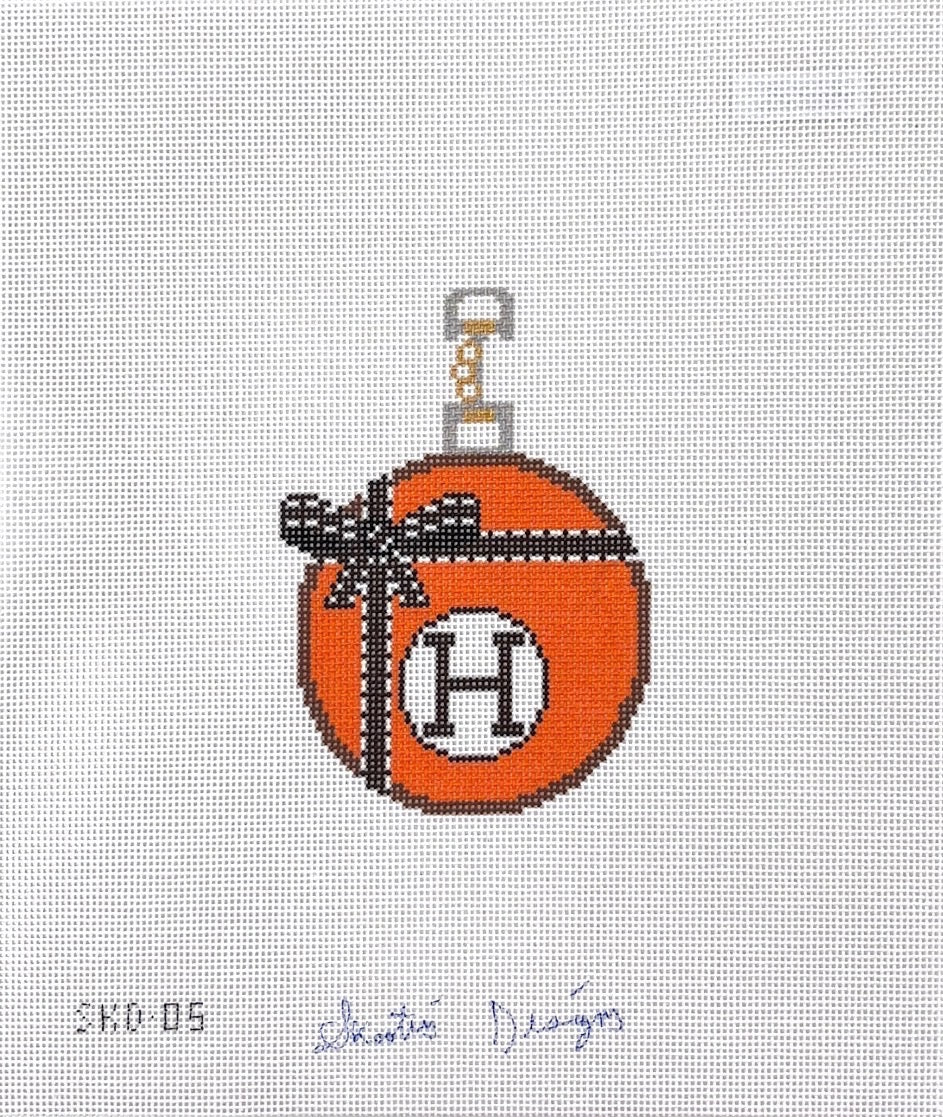 H Orange Ball Ornament