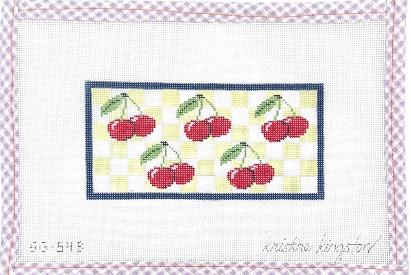 Cherries on Green Checks