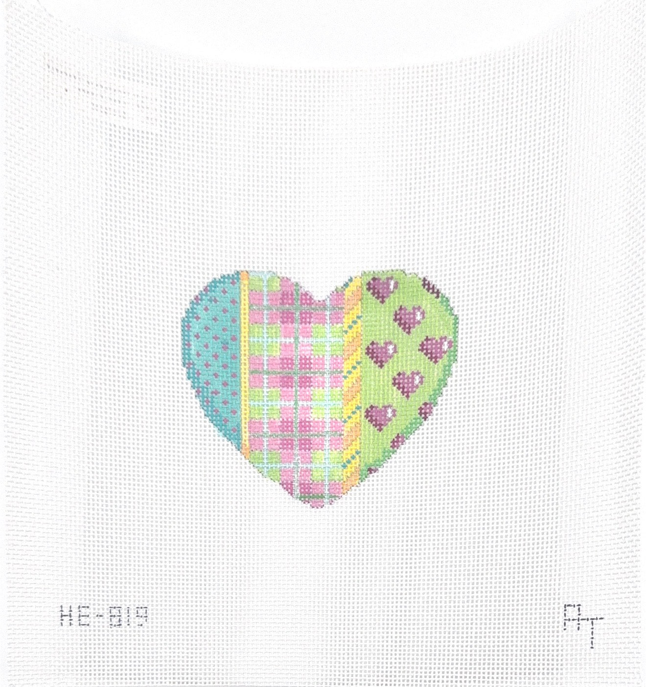 Turquoise Pin Dots Plaid Heart
