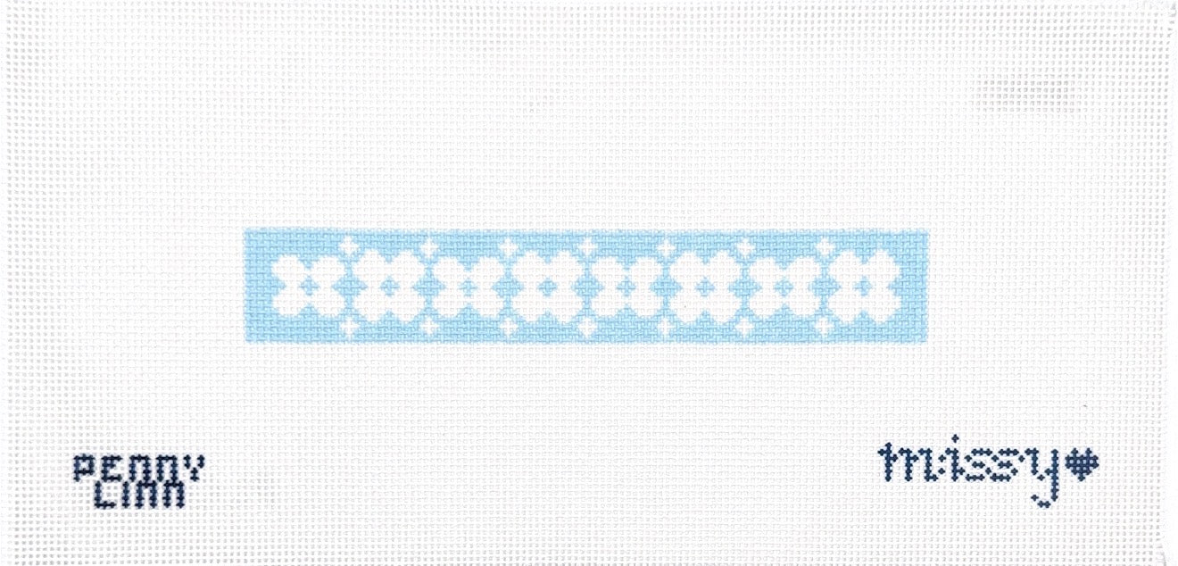 Key Fob Floral Inverse Sky Blue