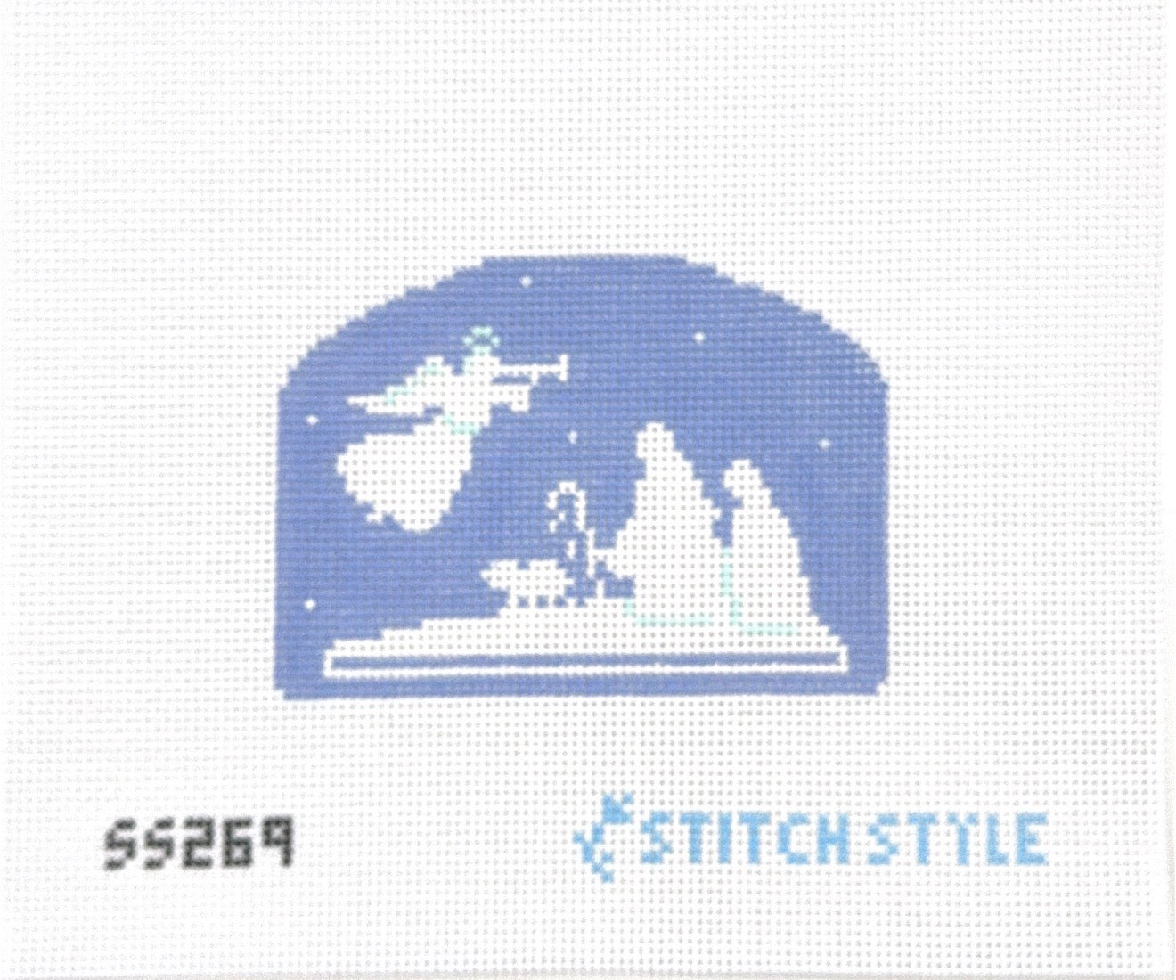 Blue and White Nativity Angel and Shepherd