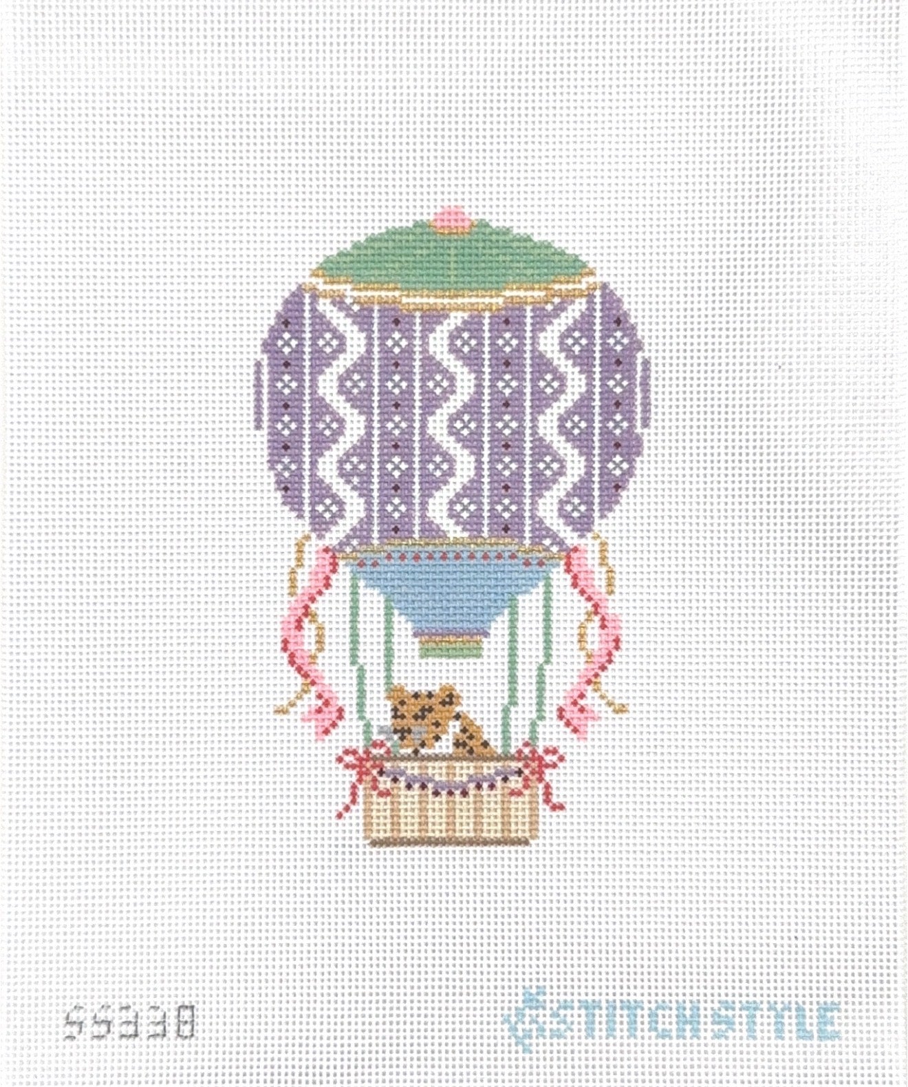 Purple and Pink Hot Air Balloon with Leopard