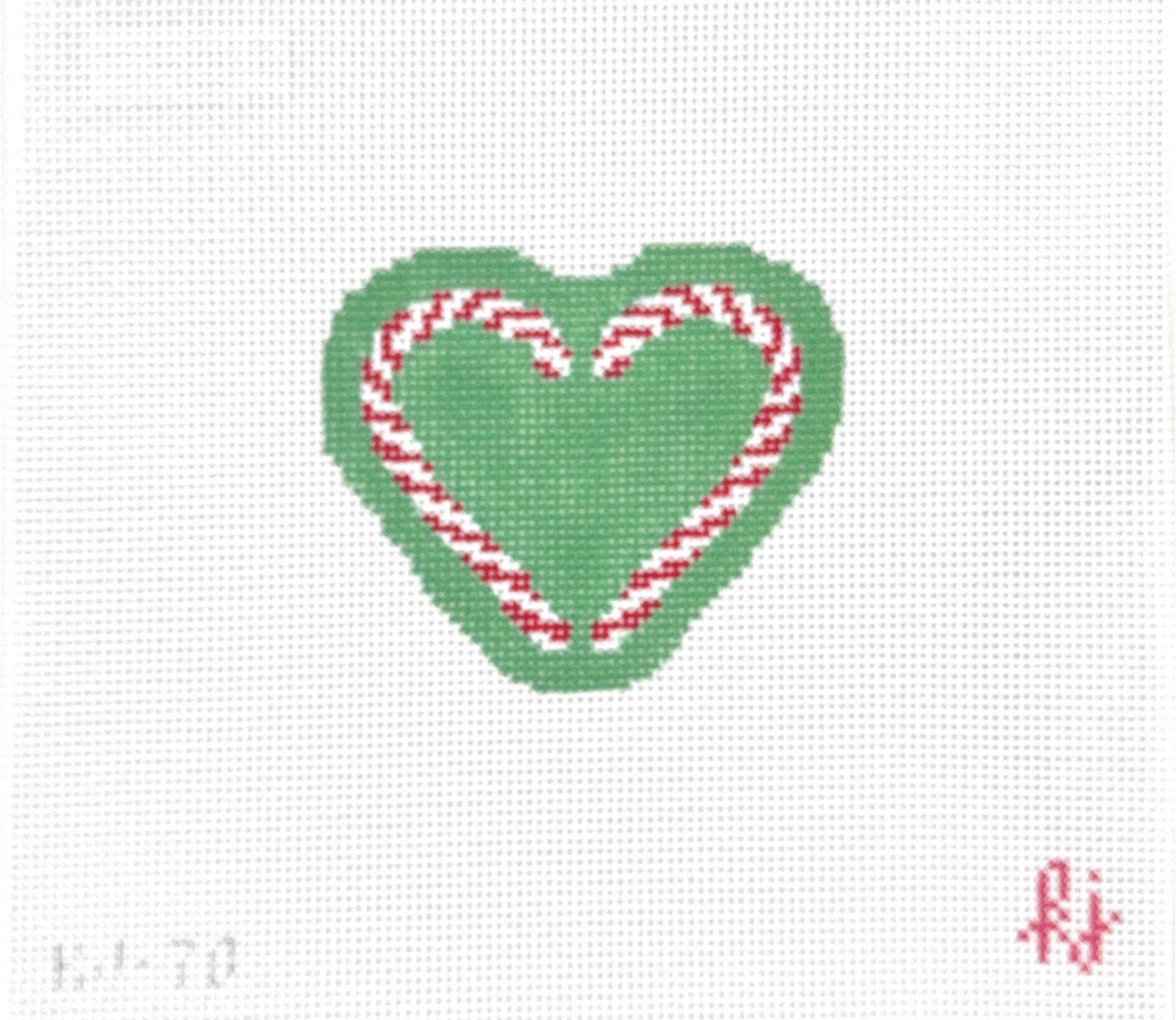 Candy Cane Heart Green
