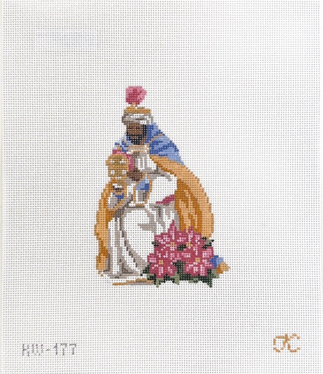 Kneeling Wiseman Poinsettia