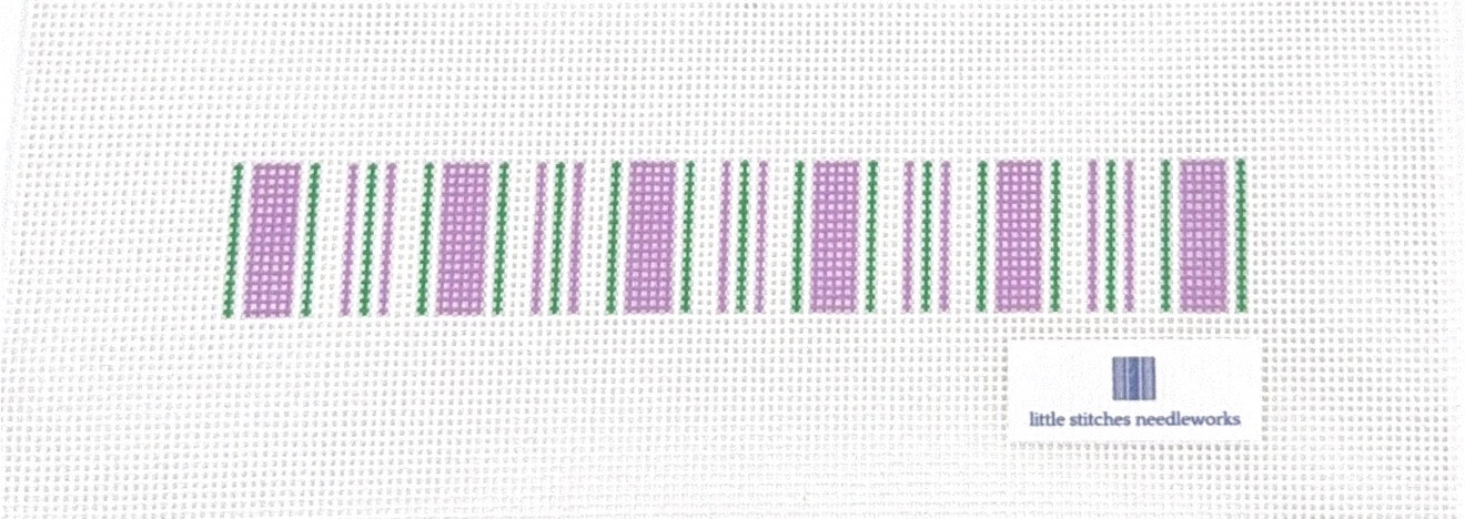 Cabana Stripe Key Fob Lavender & Green