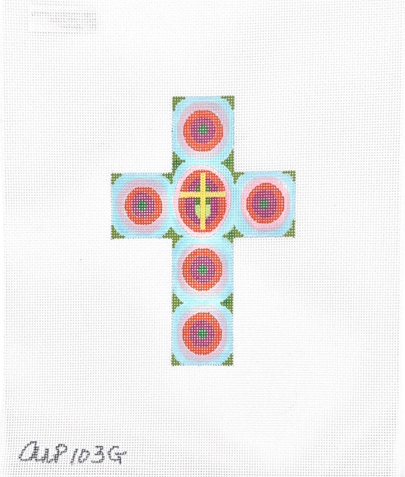 Medium Blue Green Circle Cross