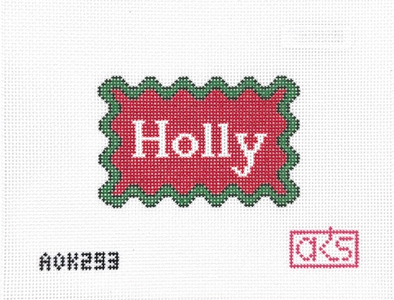 Holly red/green on 18 Mesh