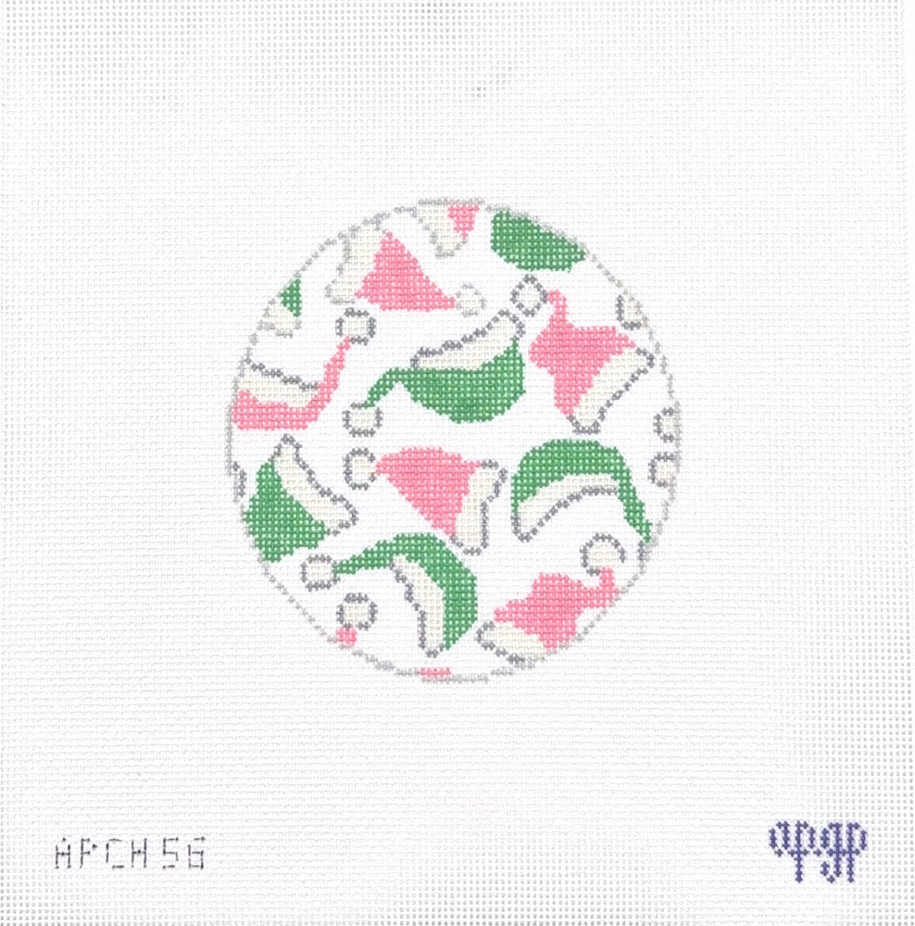 Santa Hats Pink/Green Round