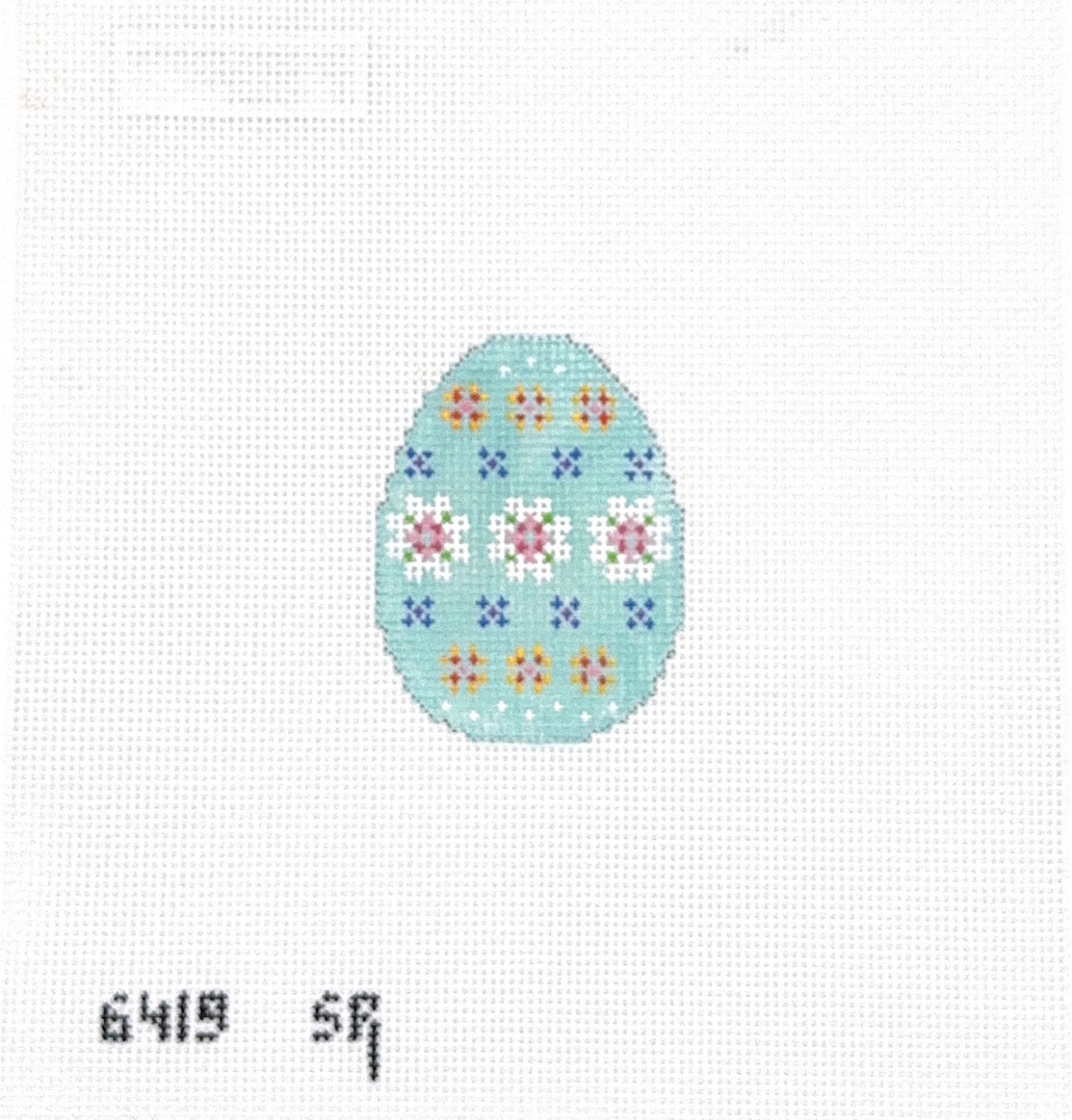 Mini Turquoise Floral Egg