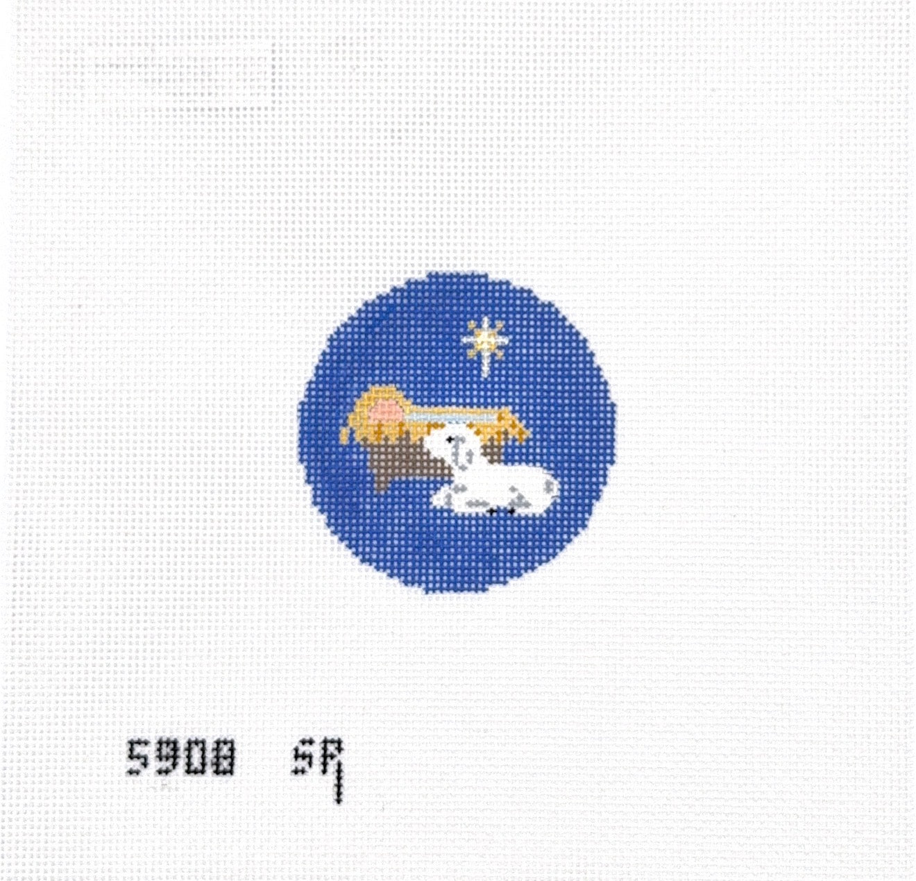 Creche With Lamb blue 2.5" round