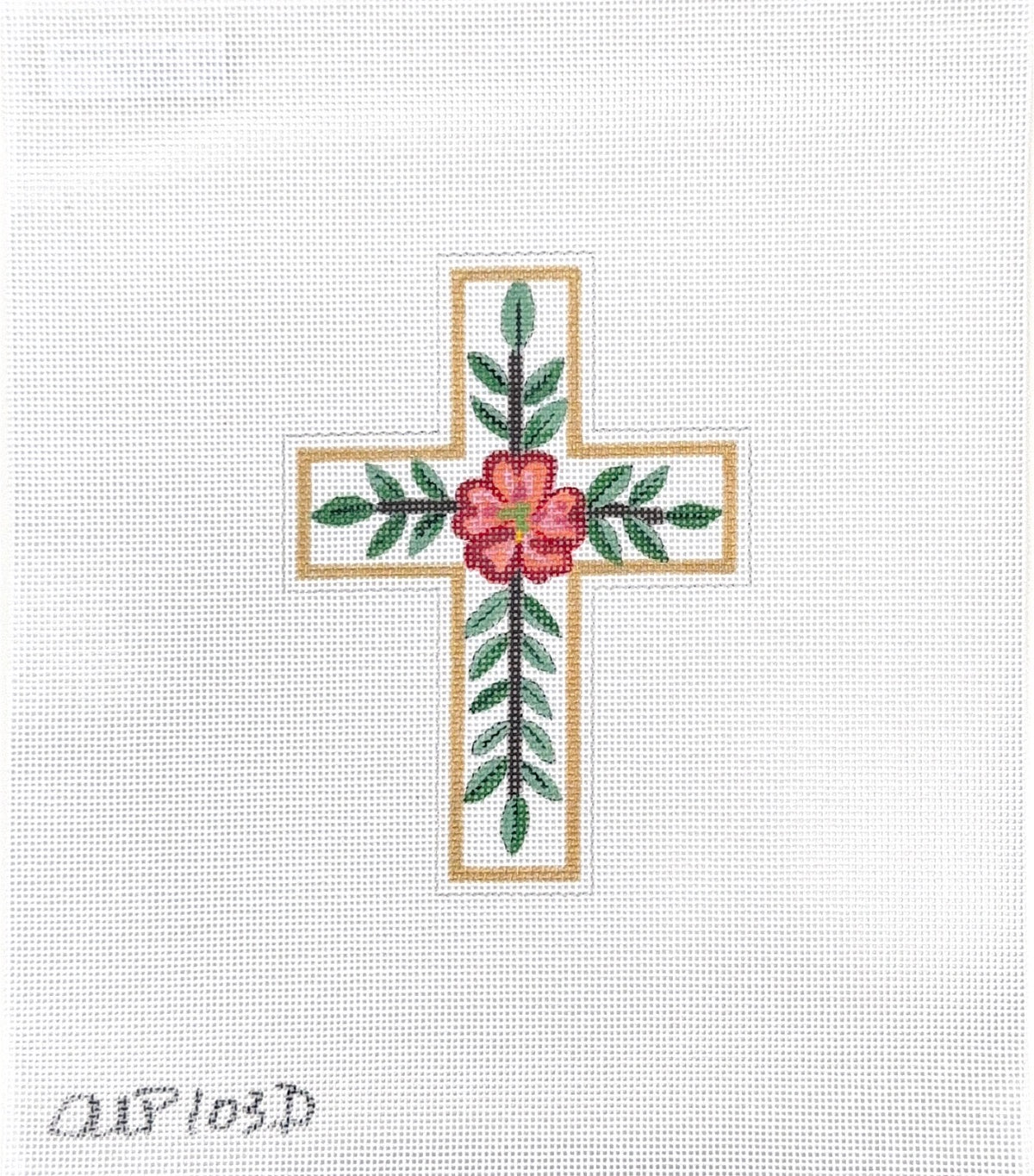 Tudor Rose on Gold and White Medium Cross
