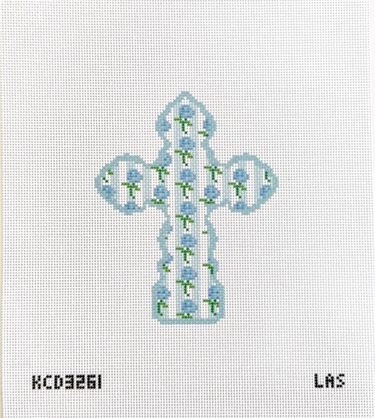 Blue Hydrangea Stripe Cross
