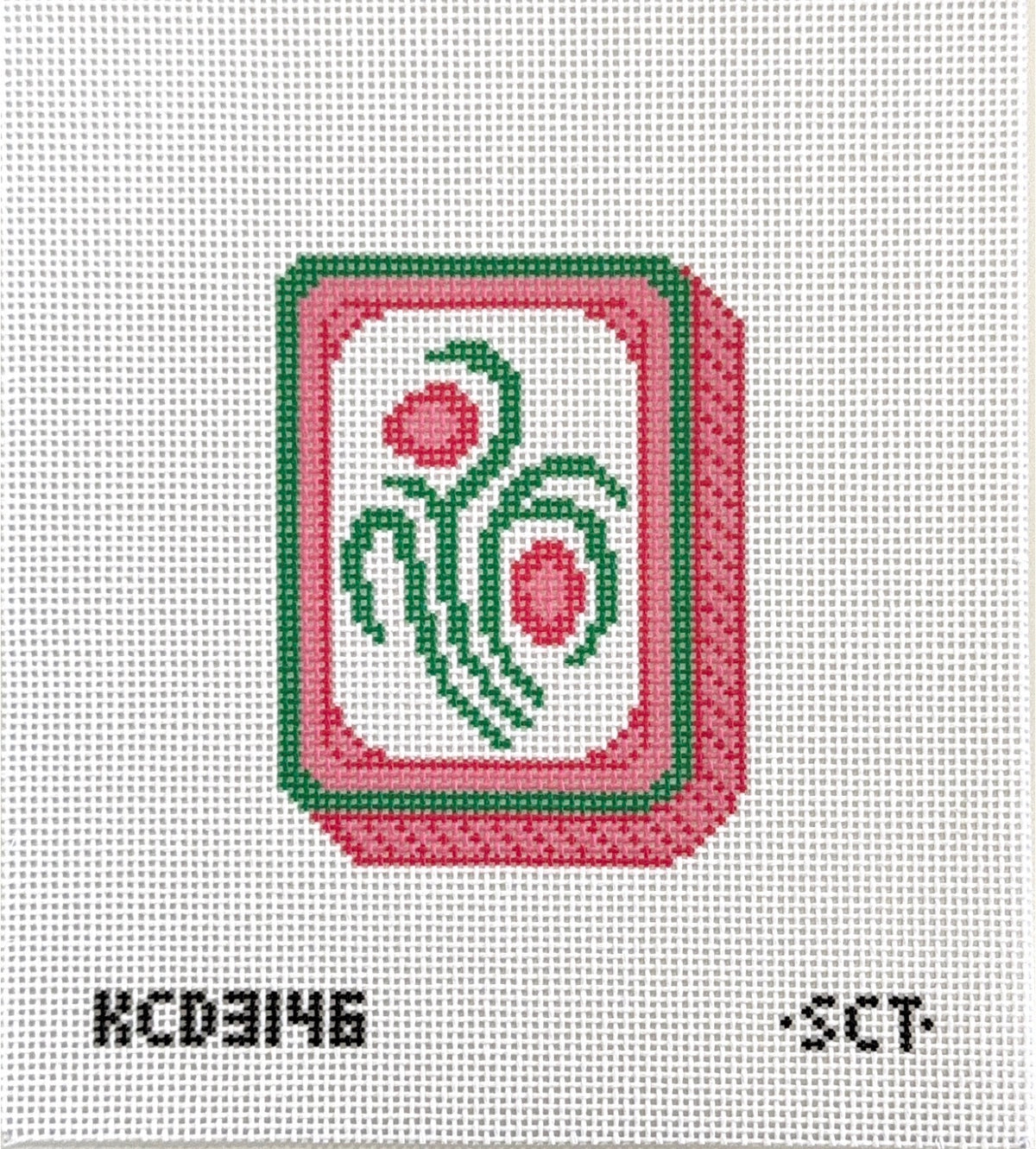 Pink Mahjong Flower Tile