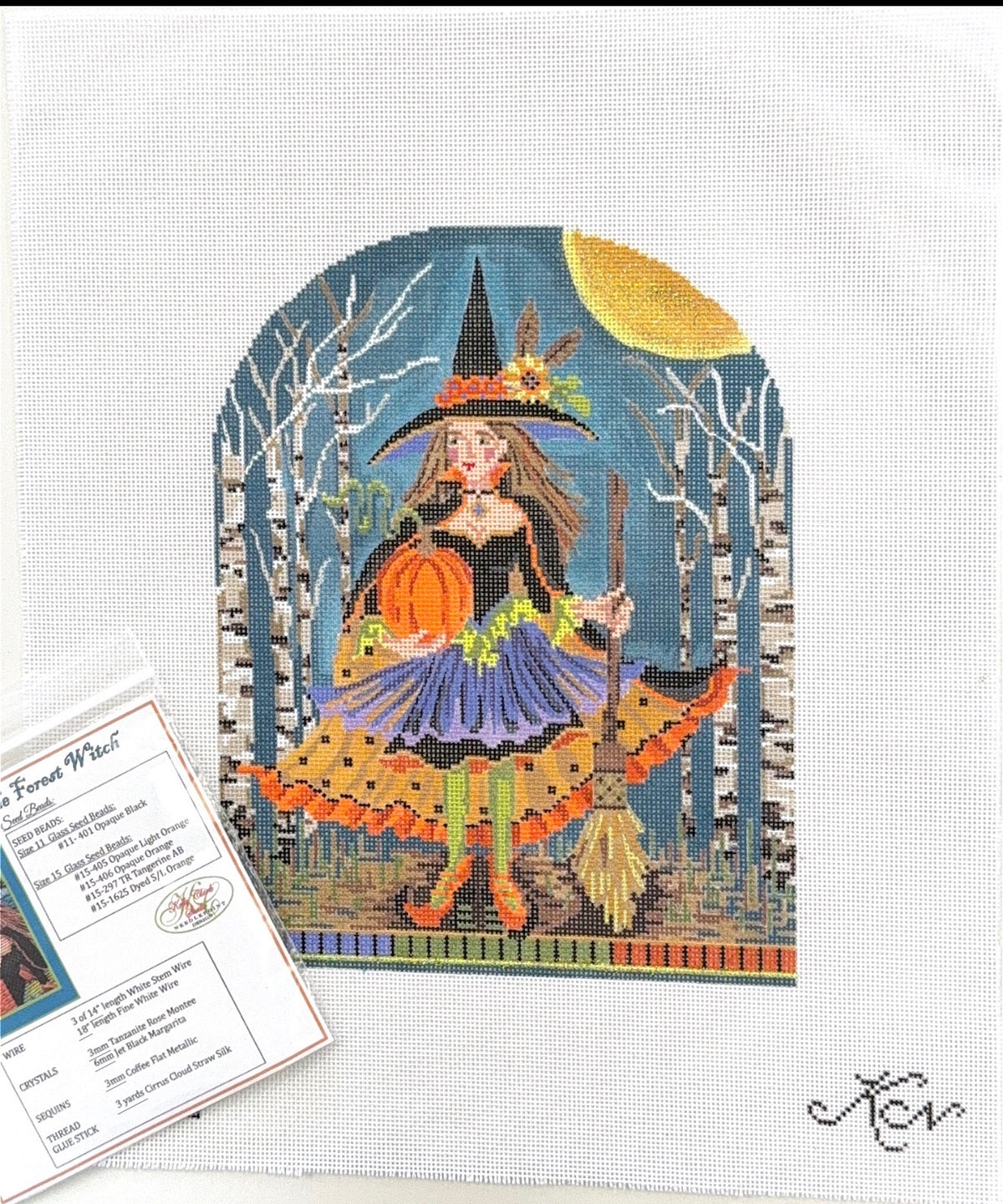 Willow Birch the Forest Witch with stitch guide and embellishment kit