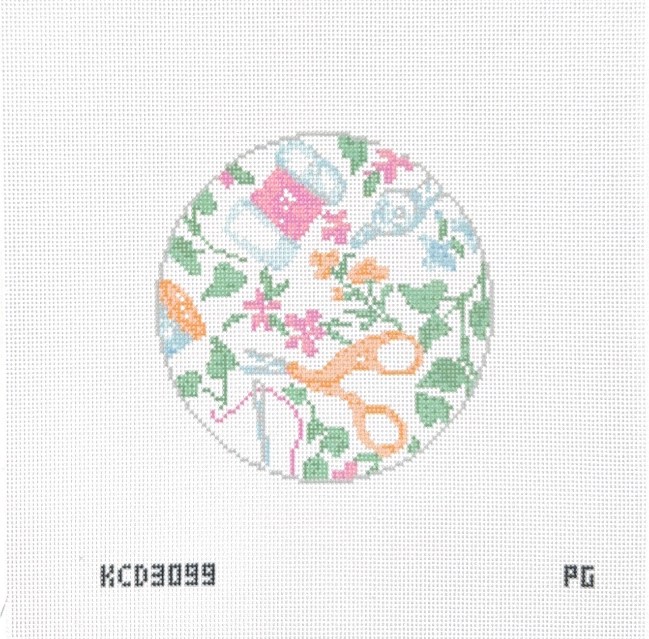 Needlepoint Print Round
