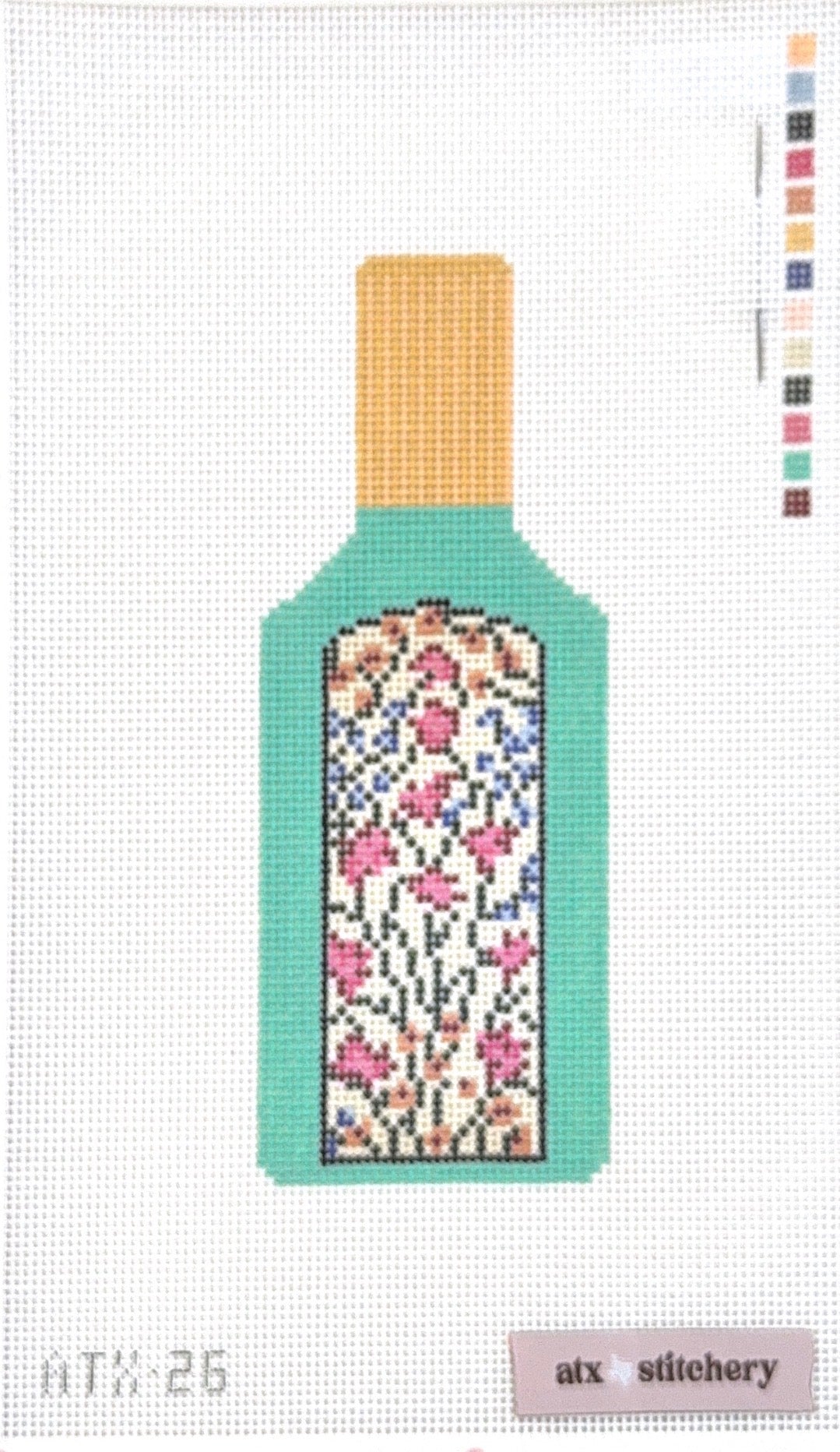 Green Floral Perfume Bottle