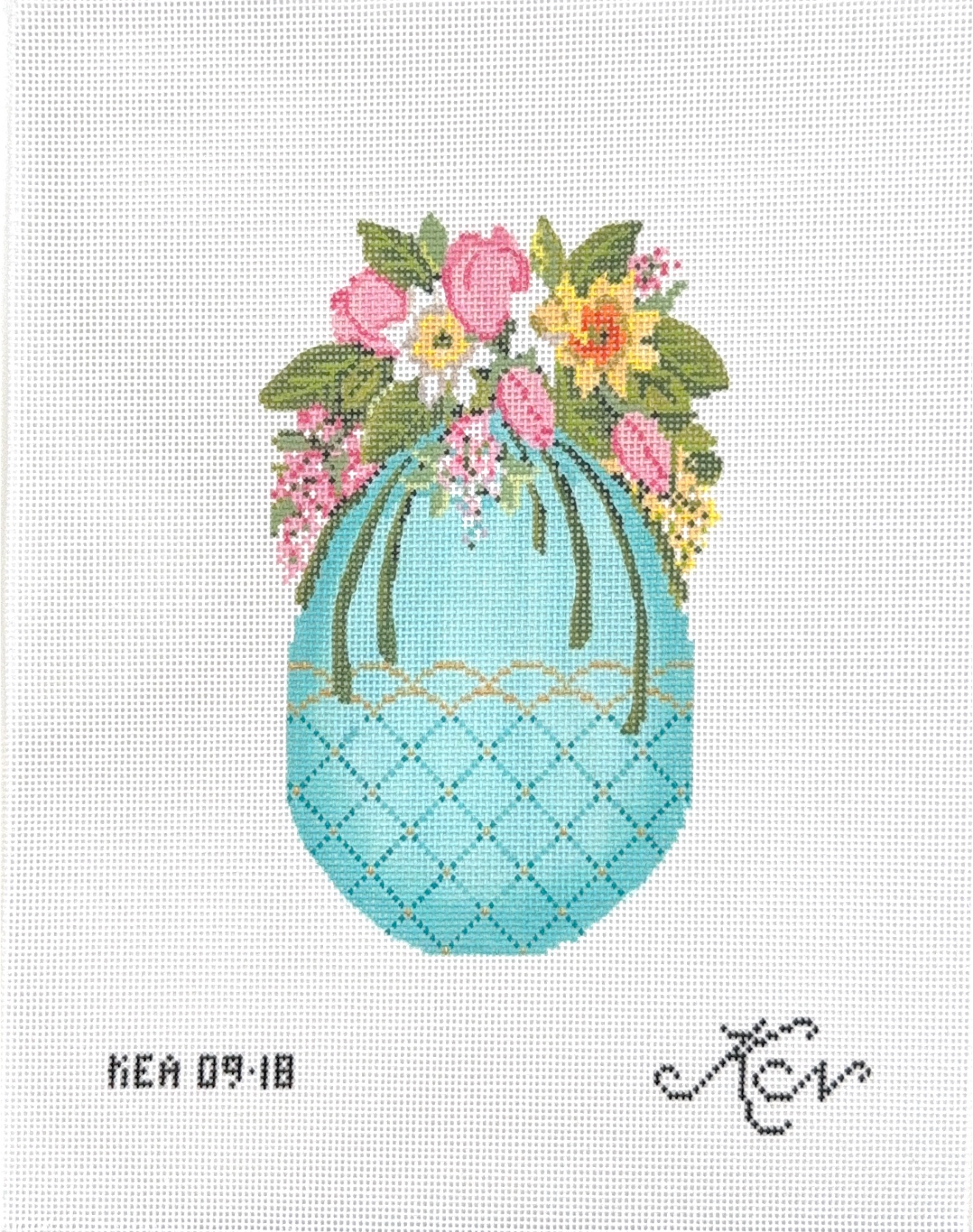 Turquoise Egg w/ Tulip Cascade