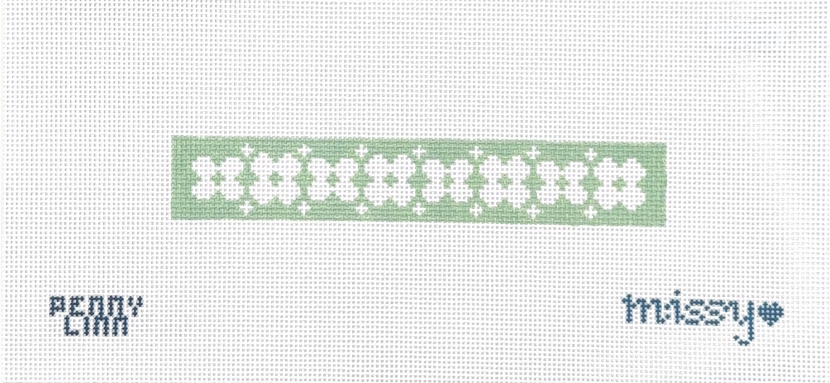 Floral Inverse Key Fob Green