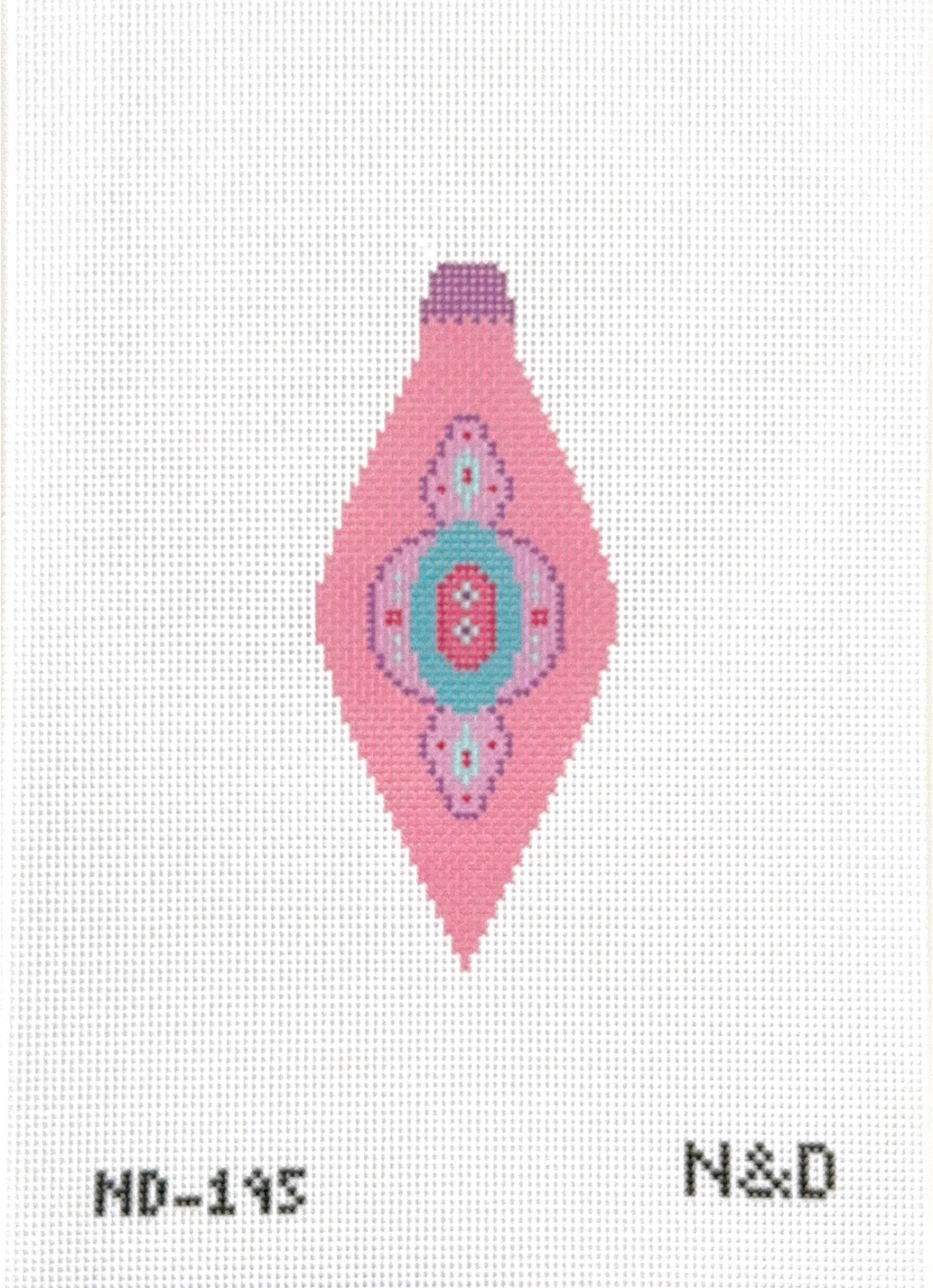 Mid Century Mod Long Pink & Purple Ornament