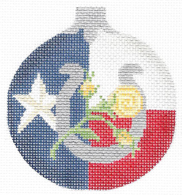 Yellow Rose Horseshoe Ball Ornament