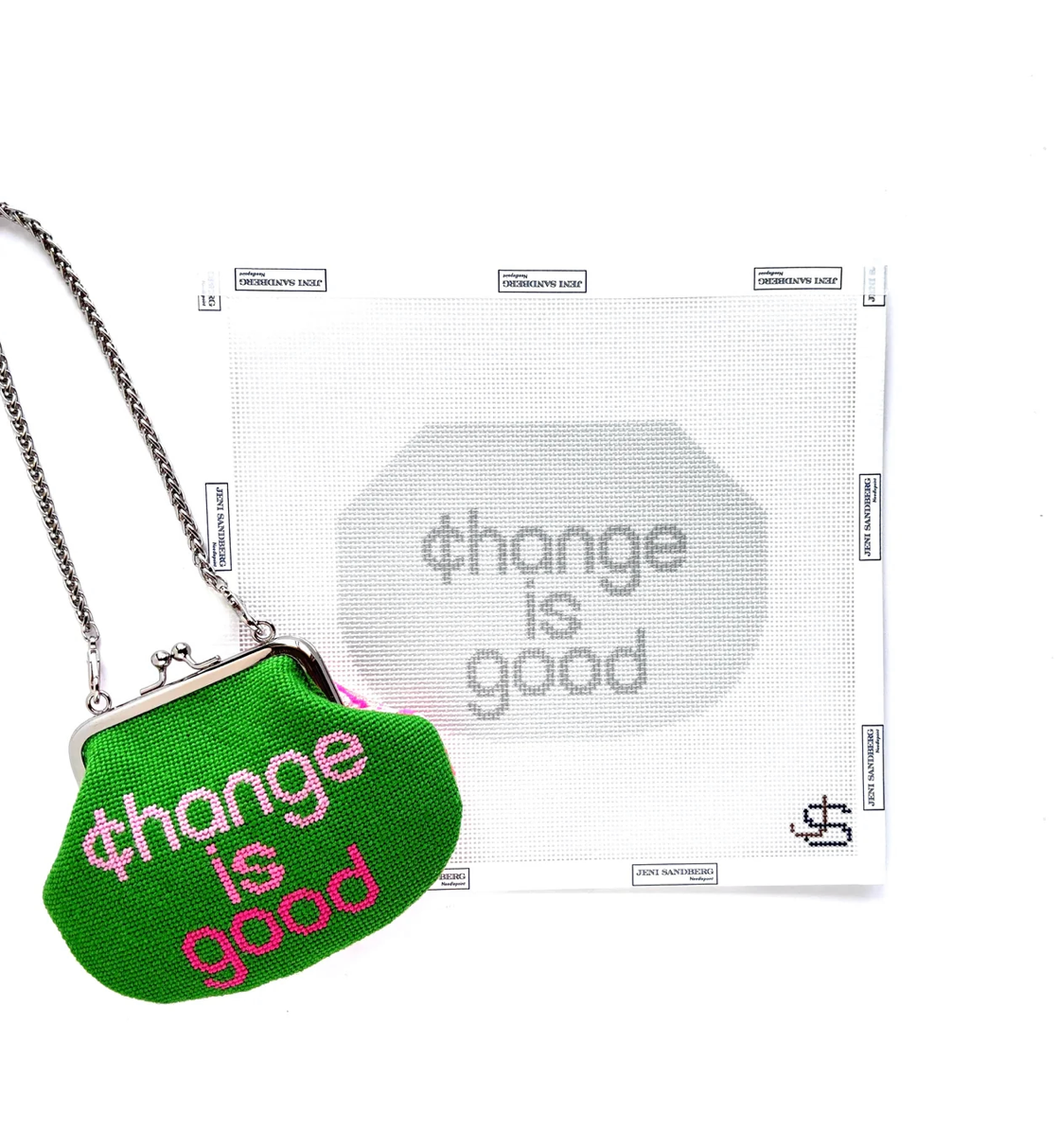 Kisslock Clutch Canvas - Grayscale