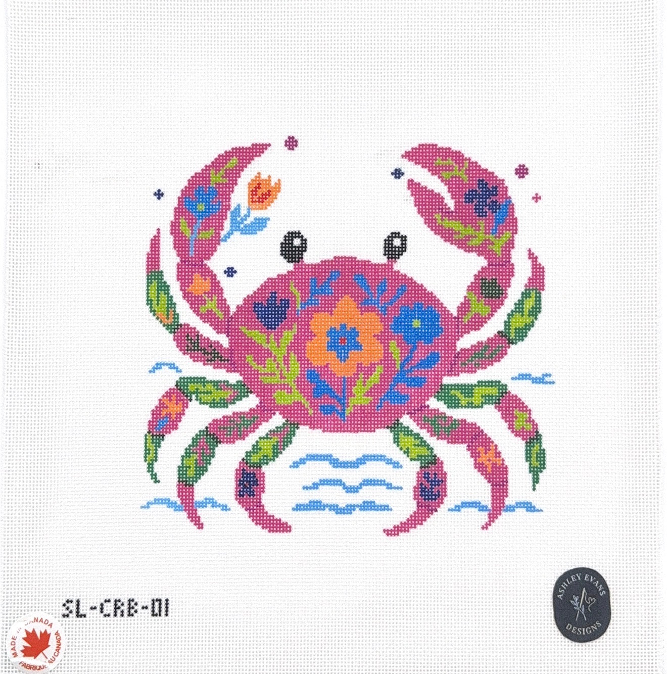 Claws, Blooms & Good Vibes- Folk Crab