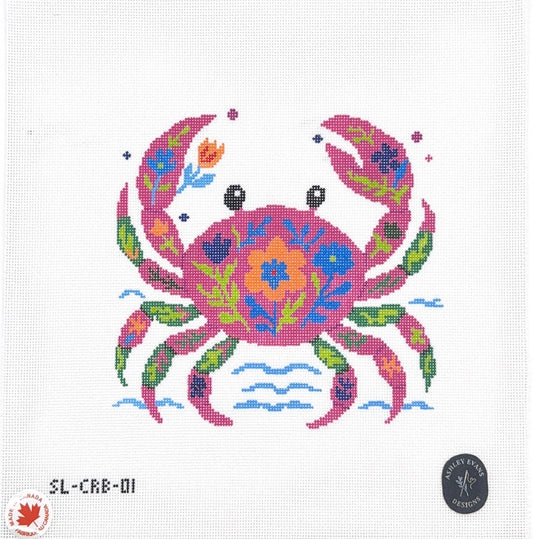 Claws, Blooms & Good Vibes- Folk Crab