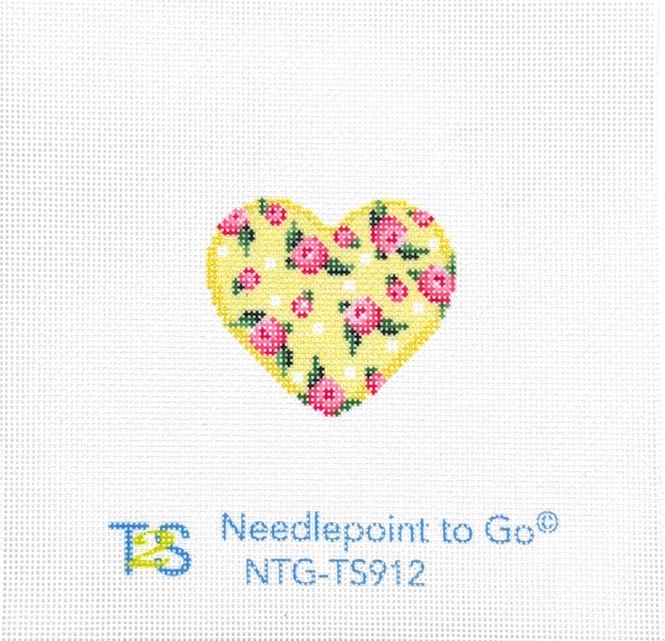 Scattered Roses on Yellow Mini Heart