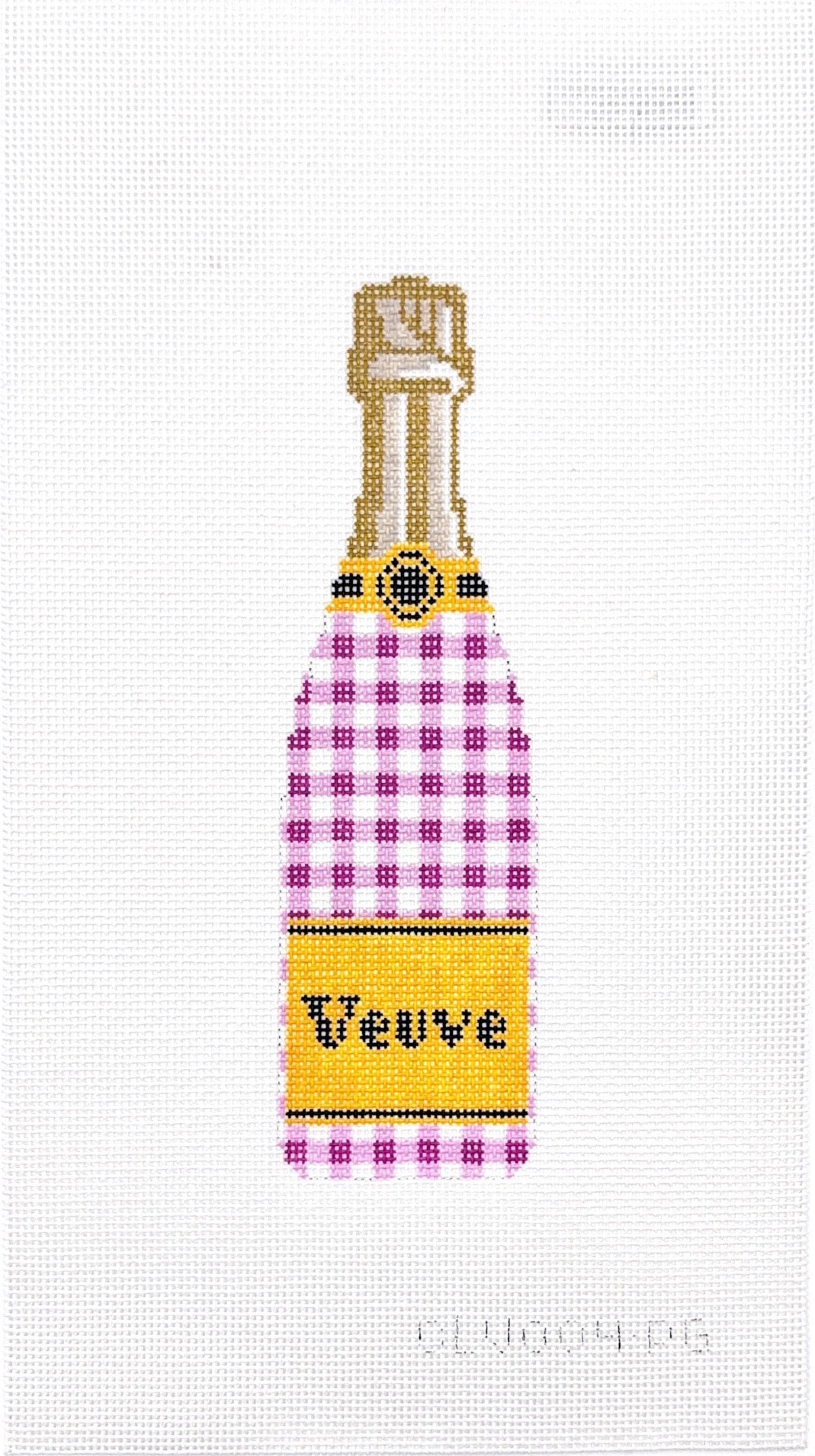 Purple Gingham Veuve Bottle