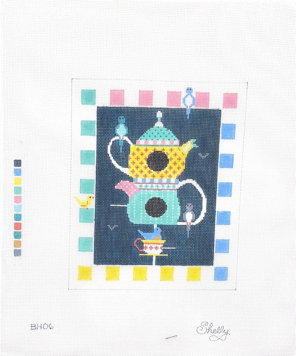 Teapots with Birds