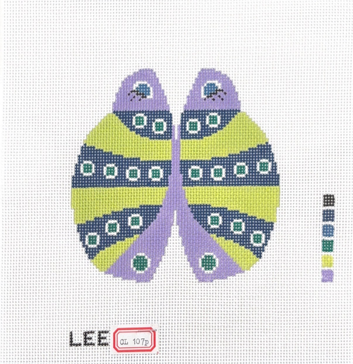 Navy & Lime Stripe Lady Bug