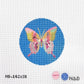 Gold & Green Butterfly on Blue