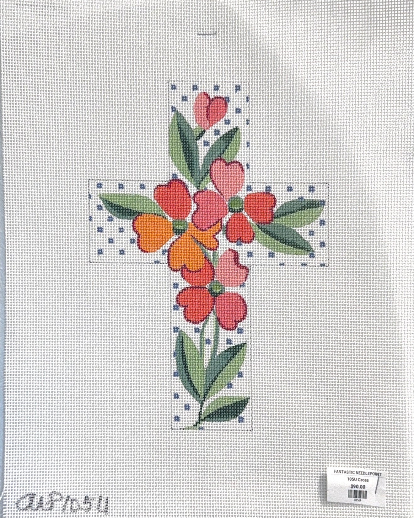 Orange Floral Cross