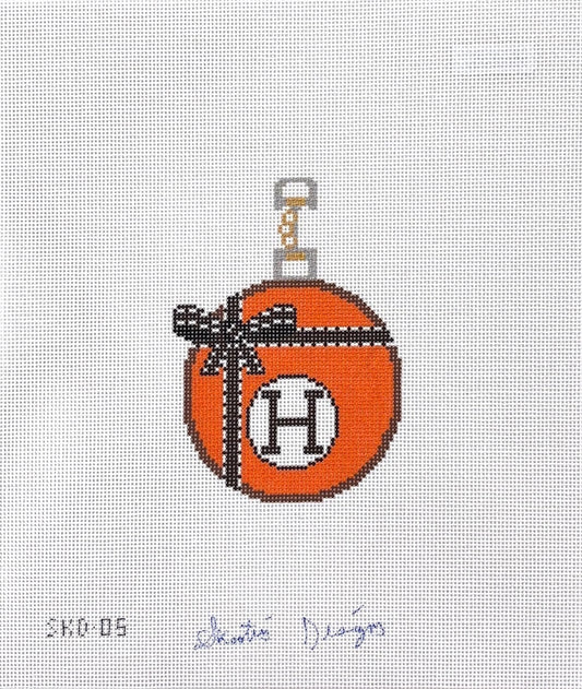 H Orange Ball Ornament