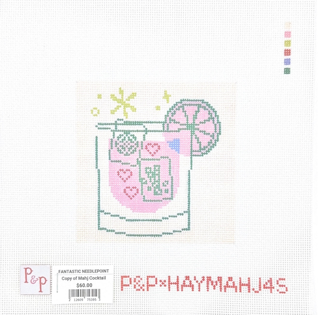 Mahj Cocktail pink & green