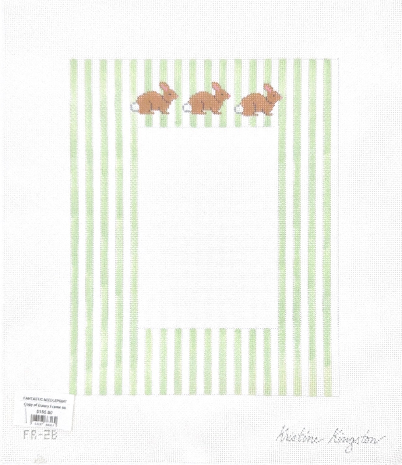 Bunny frame on green