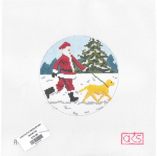 Santa with Yellow Lab