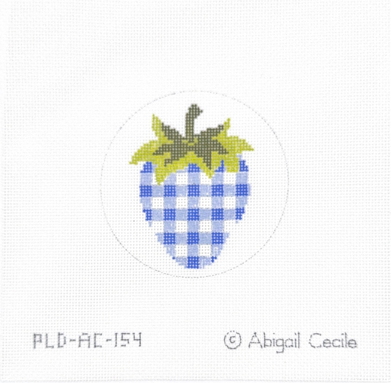 Blue & White Gingham Strawberry