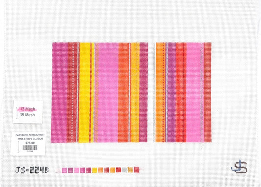Pink Stripe Clutch