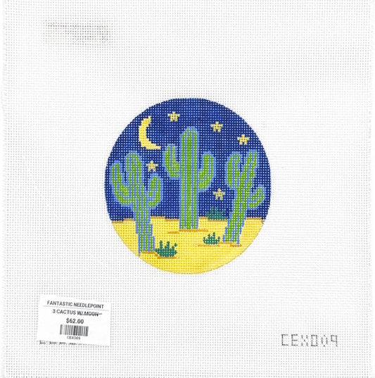 3 Cactus with Moon