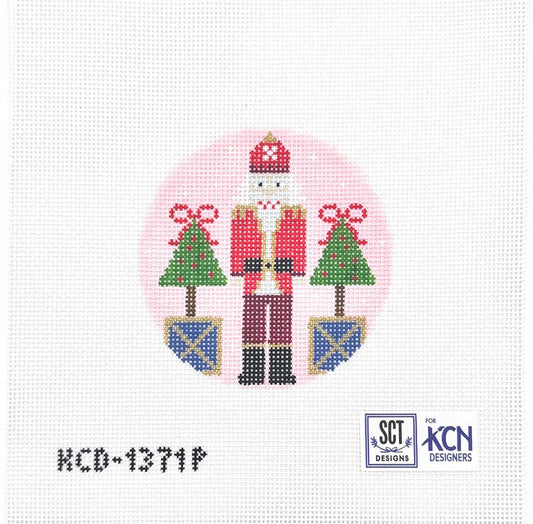 Pink Santa Nutcracker Round