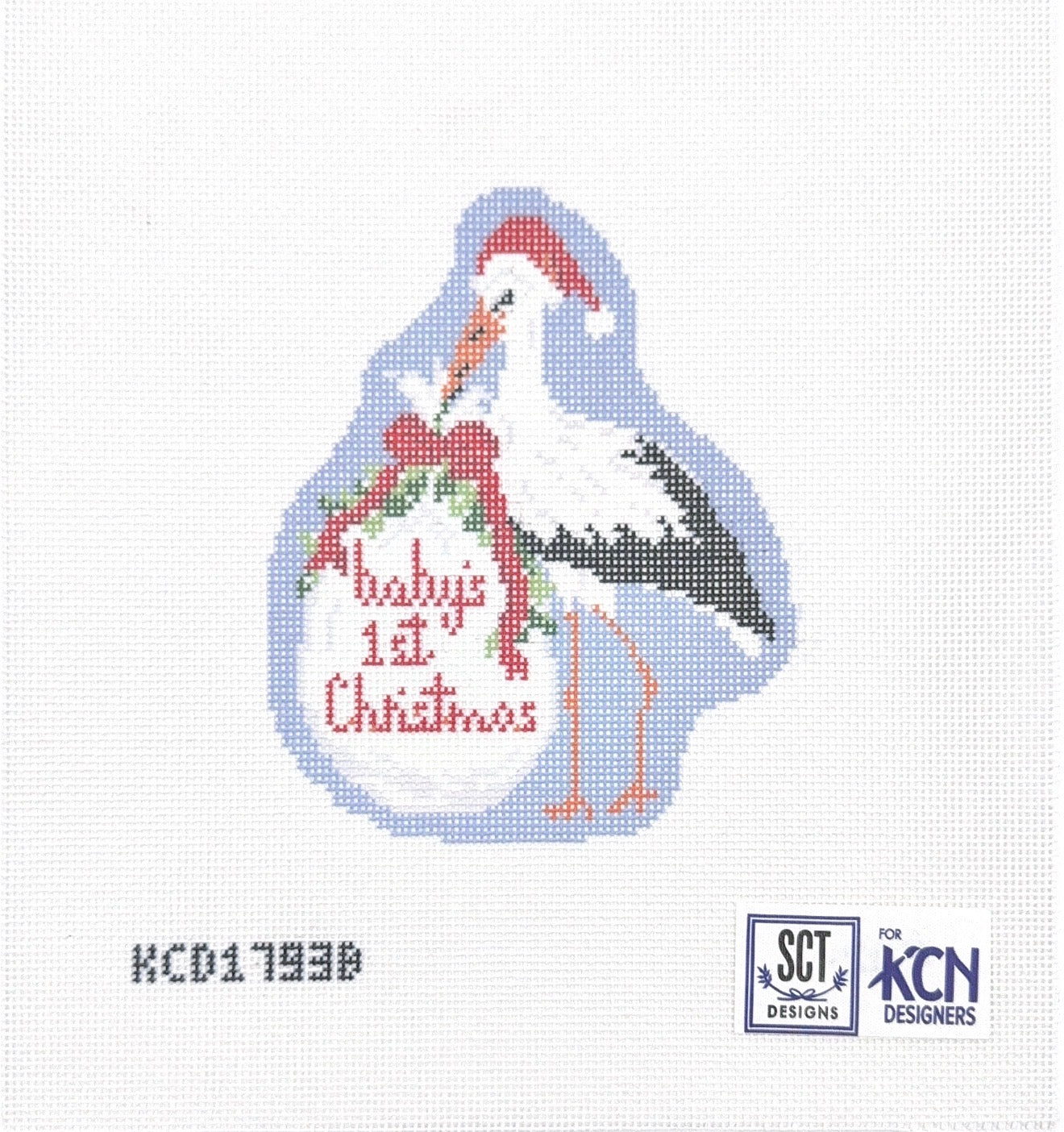 Baby's 1st Christmas Stork Blue