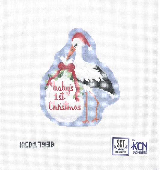 Baby's 1st Christmas Stork Blue