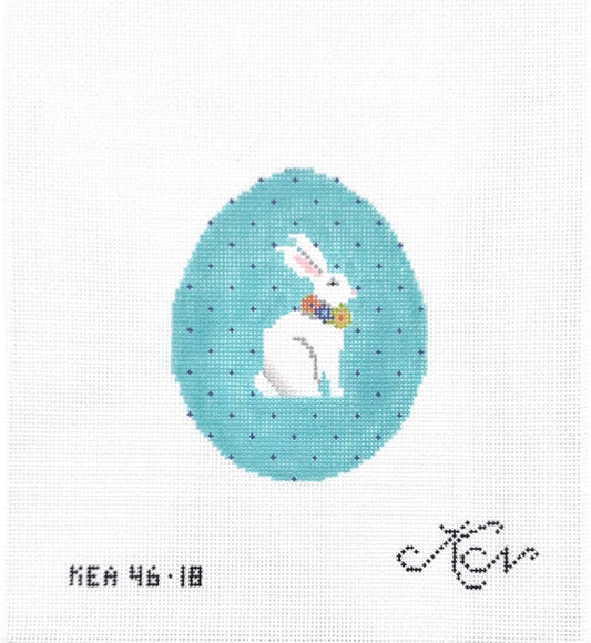 Aqua Pin Dot Bunny Egg