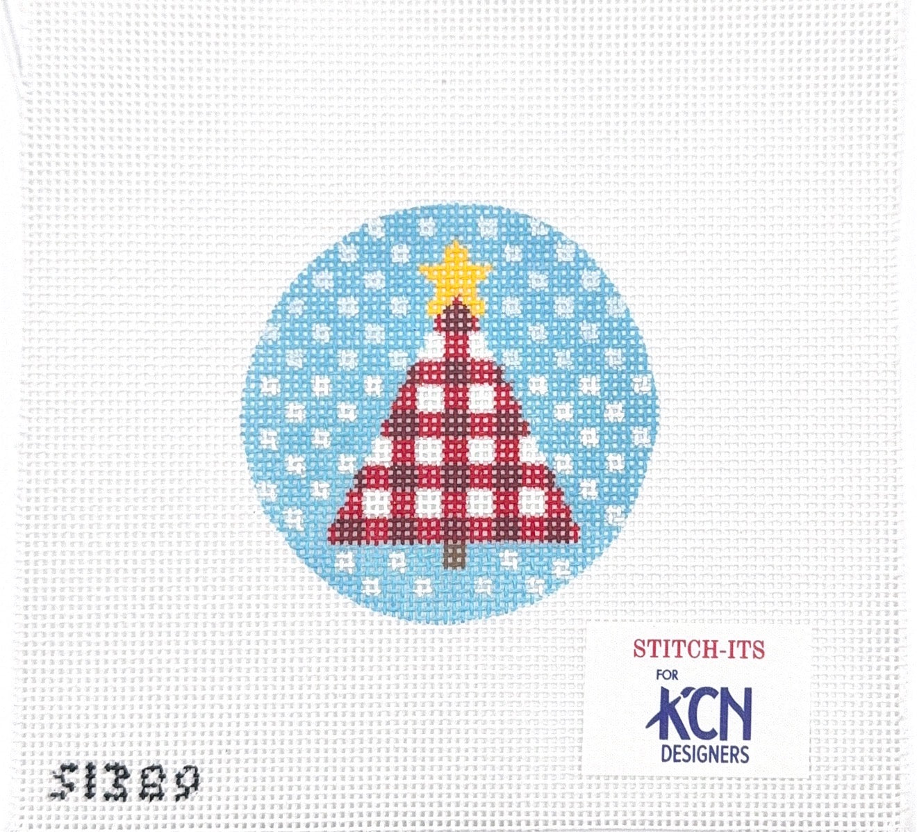 Red and Green Plaid Tree with dots