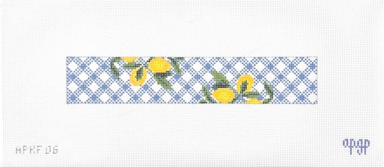 Lemons on Blue Gingham Fob
