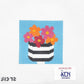 Flowers in Striped Pot