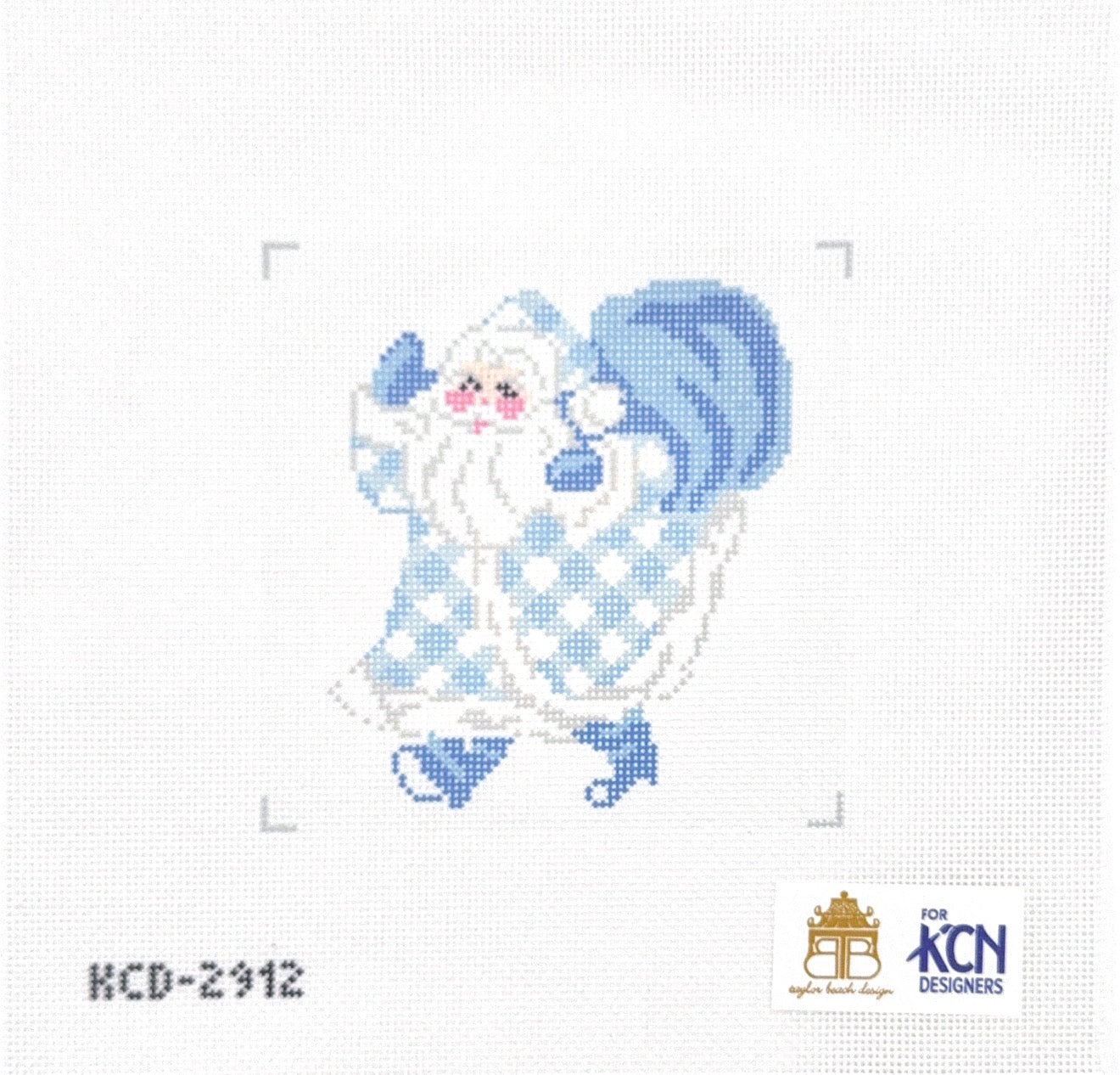 Blue Gingham Santa