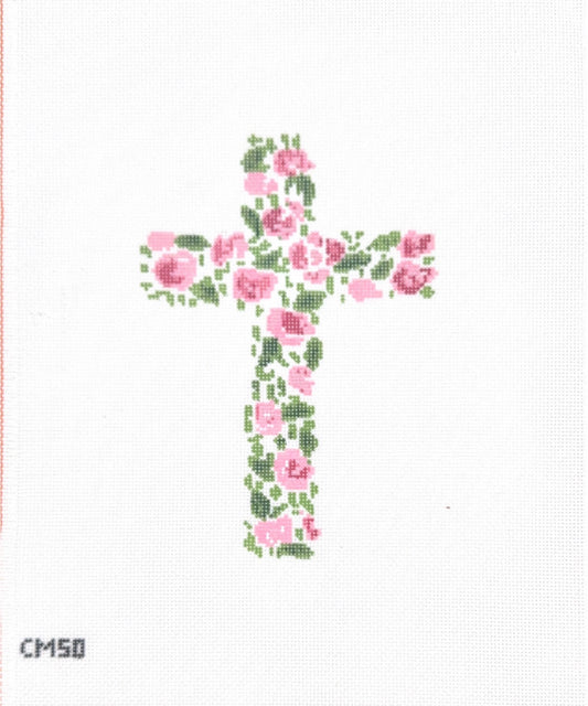 Pink Floral Cross