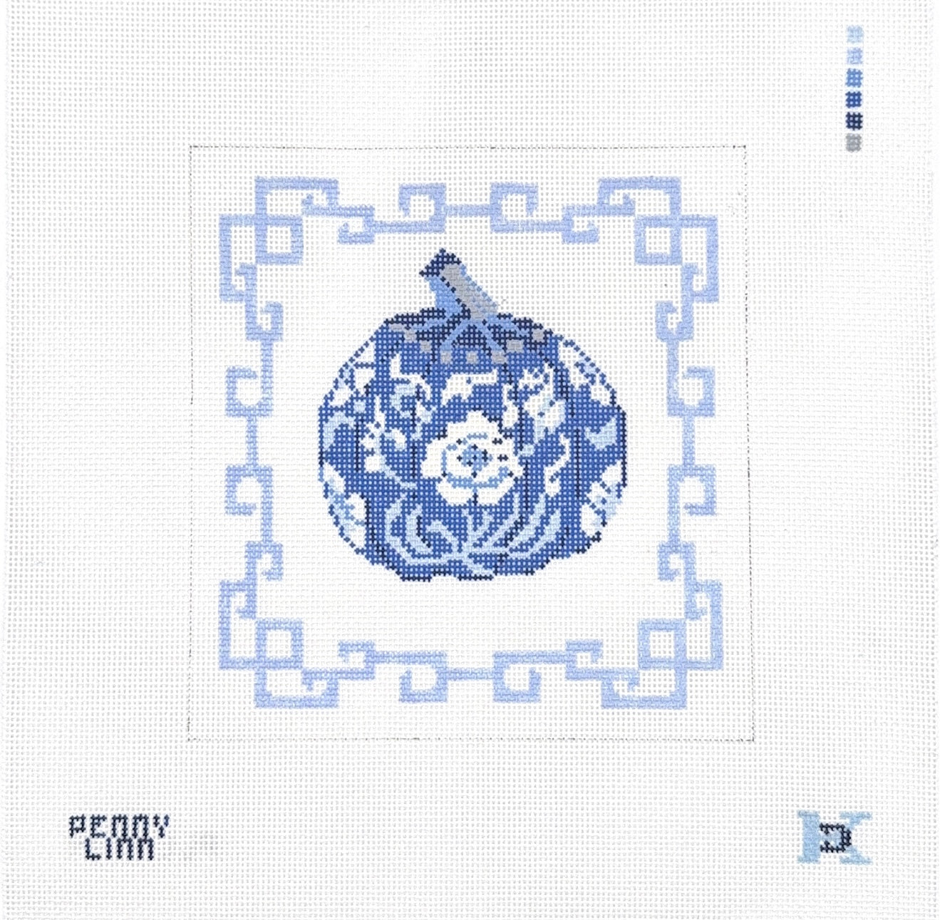 Chinoiserie Pumpkin Blue floral